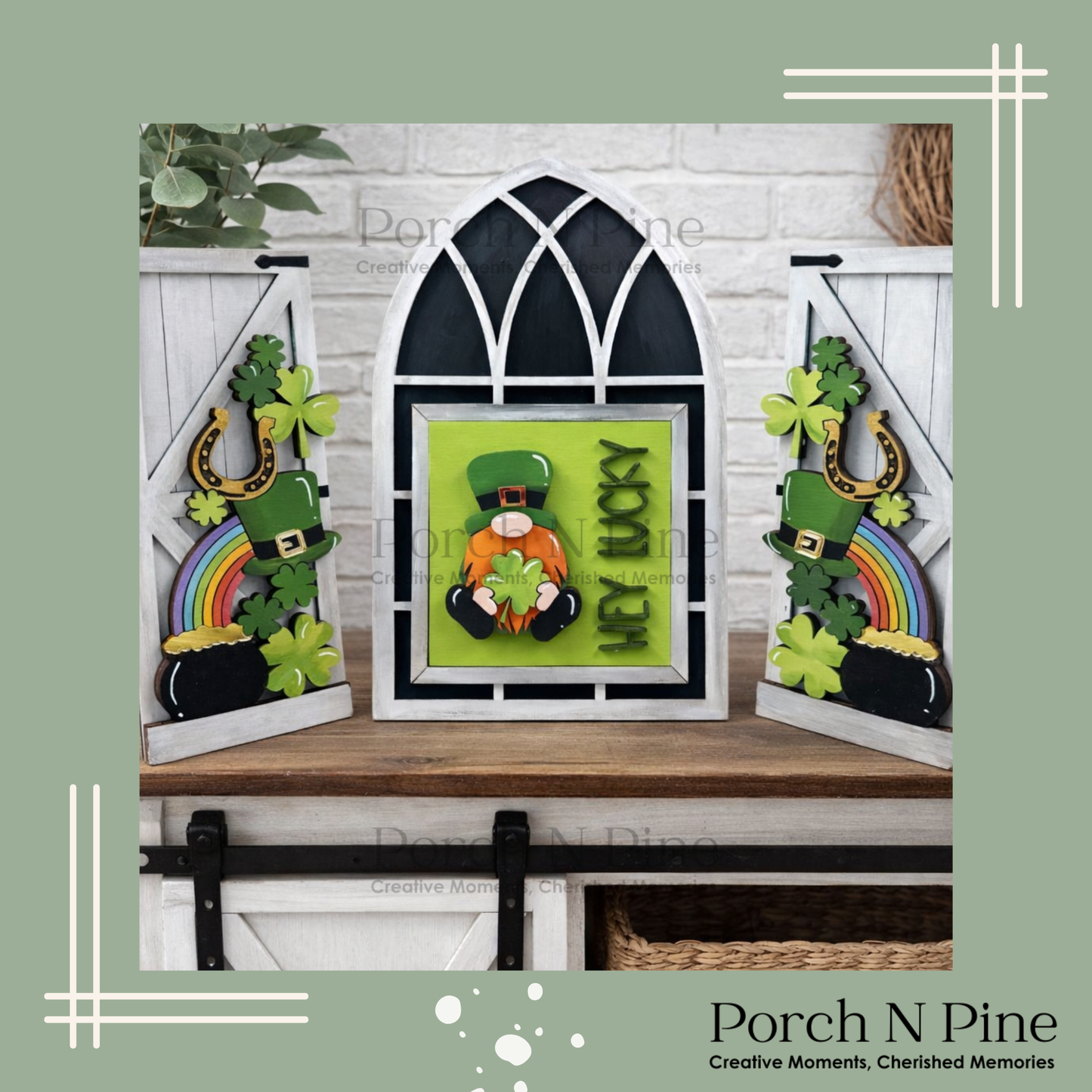 Interchangeable Arched Window with Shutters – Unfinished DIY