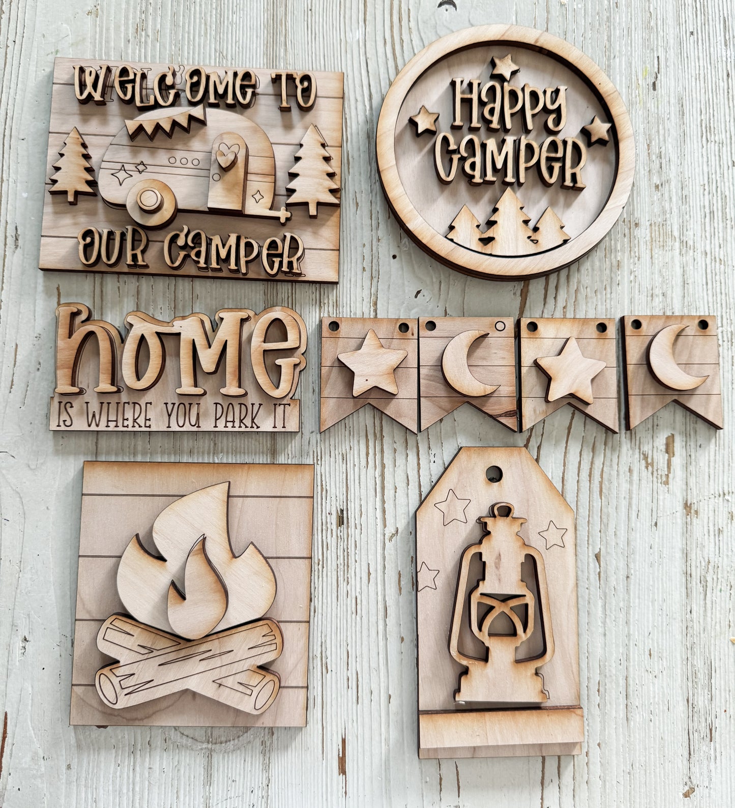 Happy Camper Collection Wood Blank