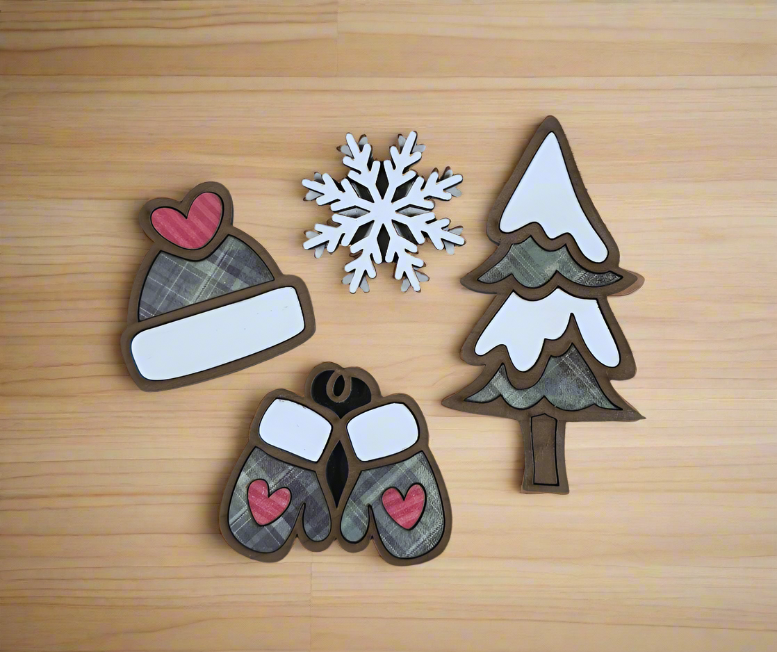 Winter Snow Magnet Set