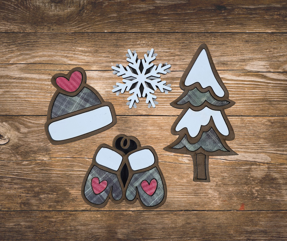 Winter Snow Magnet Set