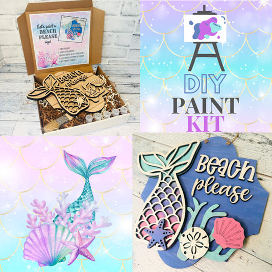 Beach Please Wooden Sign Create-A-Kit