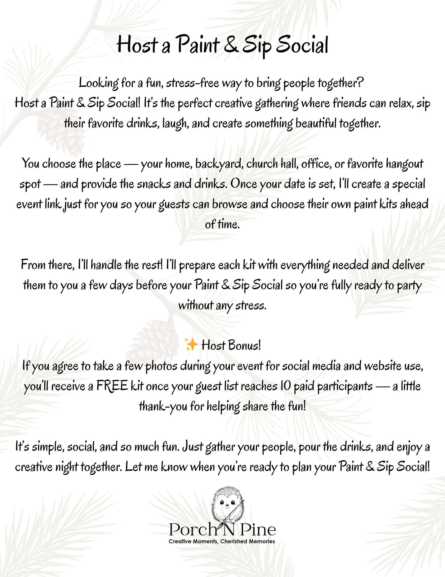 Host a Paint & Sip Social