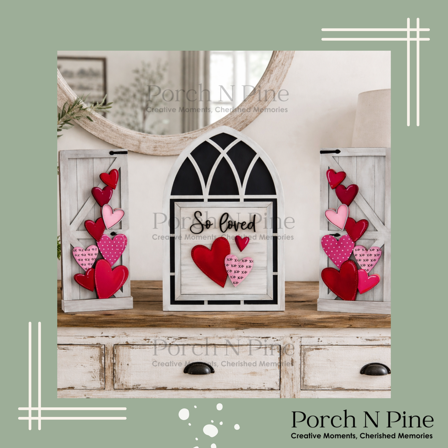 Interchangeable Arched Window with Shutters – Unfinished DIY