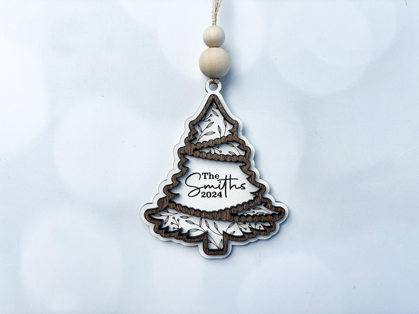 Personalized Layered Wood Christmas Ornaments