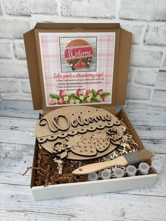Strawberry Welcome Sign Paint & Create Kit