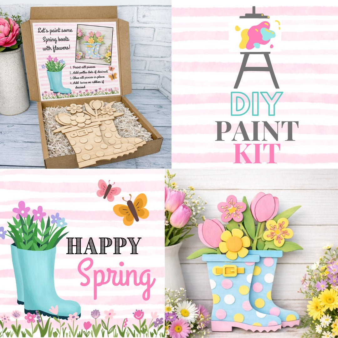 Spring Boots with Flowers Paint & Create Kit