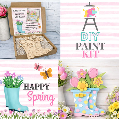 Spring Boots with Flowers Paint & Create Kit