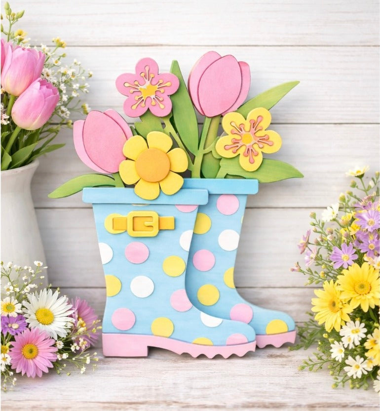 Spring Boots with Flowers Paint & Create Kit