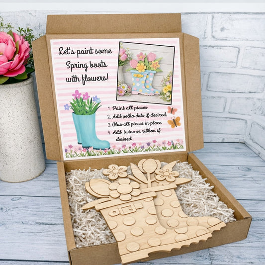 Spring Boots with Flowers Paint & Create Kit