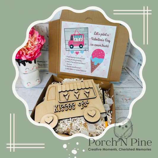 Valentines Ice Cream Truck Paint & Create Kit