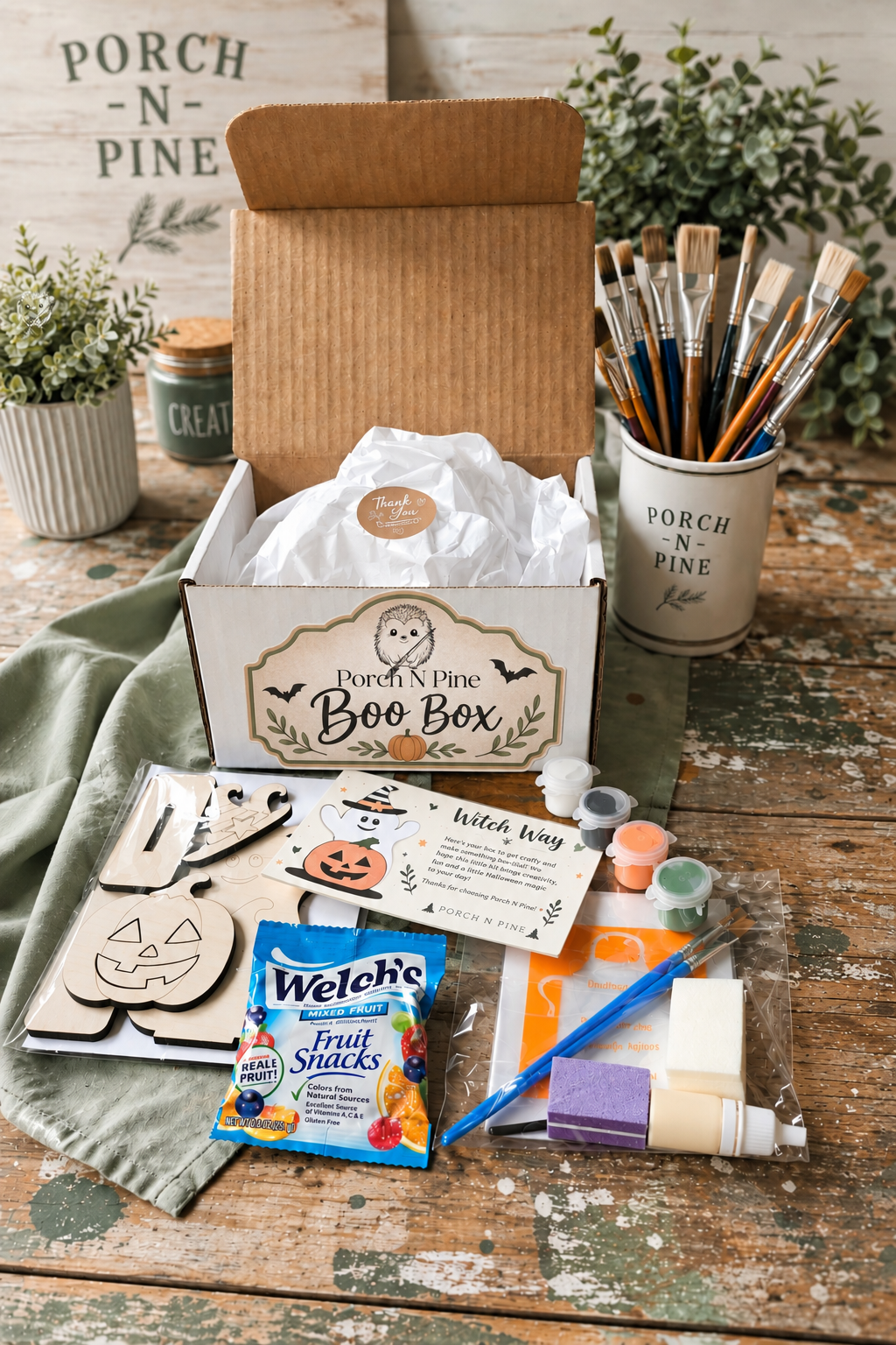 The Porch N Pine Boo Box | Halloween Paint & Create Kit