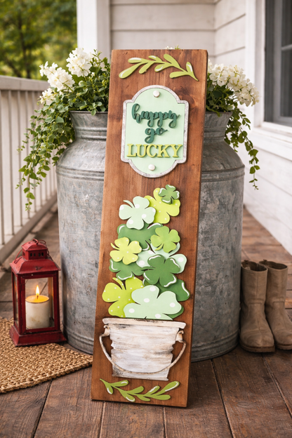 Interchangeable Bucket Style Porch Leaner Base + Inserts